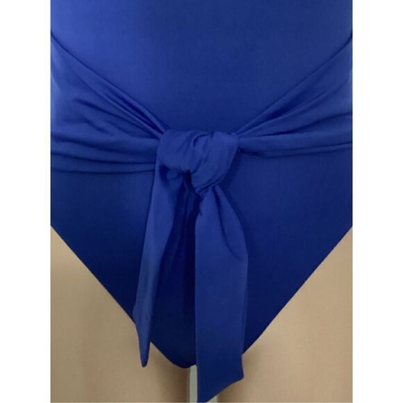 New. Isabell Rose navy tie front swimsuit. Retails $148 - Picture 6 of 7